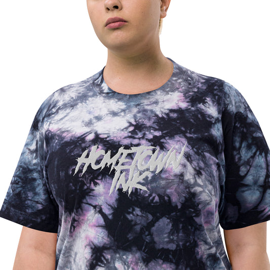 Metalcore Embroidered Logo Oversized tie-dye t-shirt